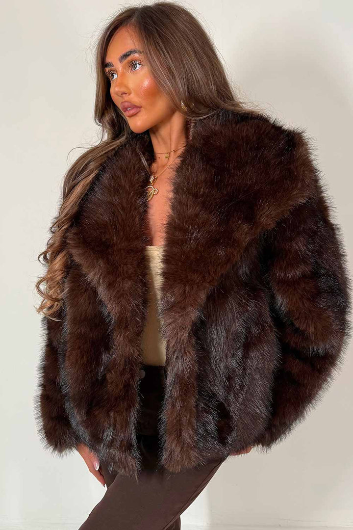 Brooke | Women’s faux fur collared jacket