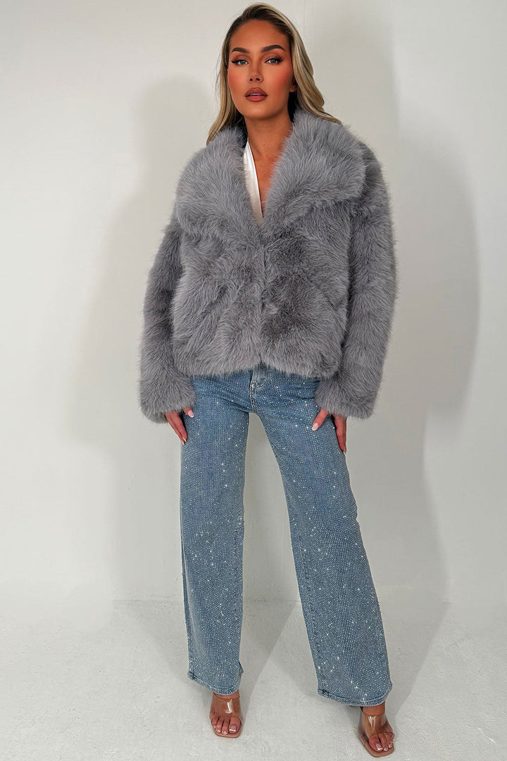 Ellis | Women’s collared faux fur jacket