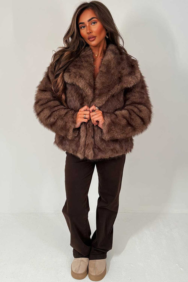 Tahlia | Women’s collared faux fur jacket