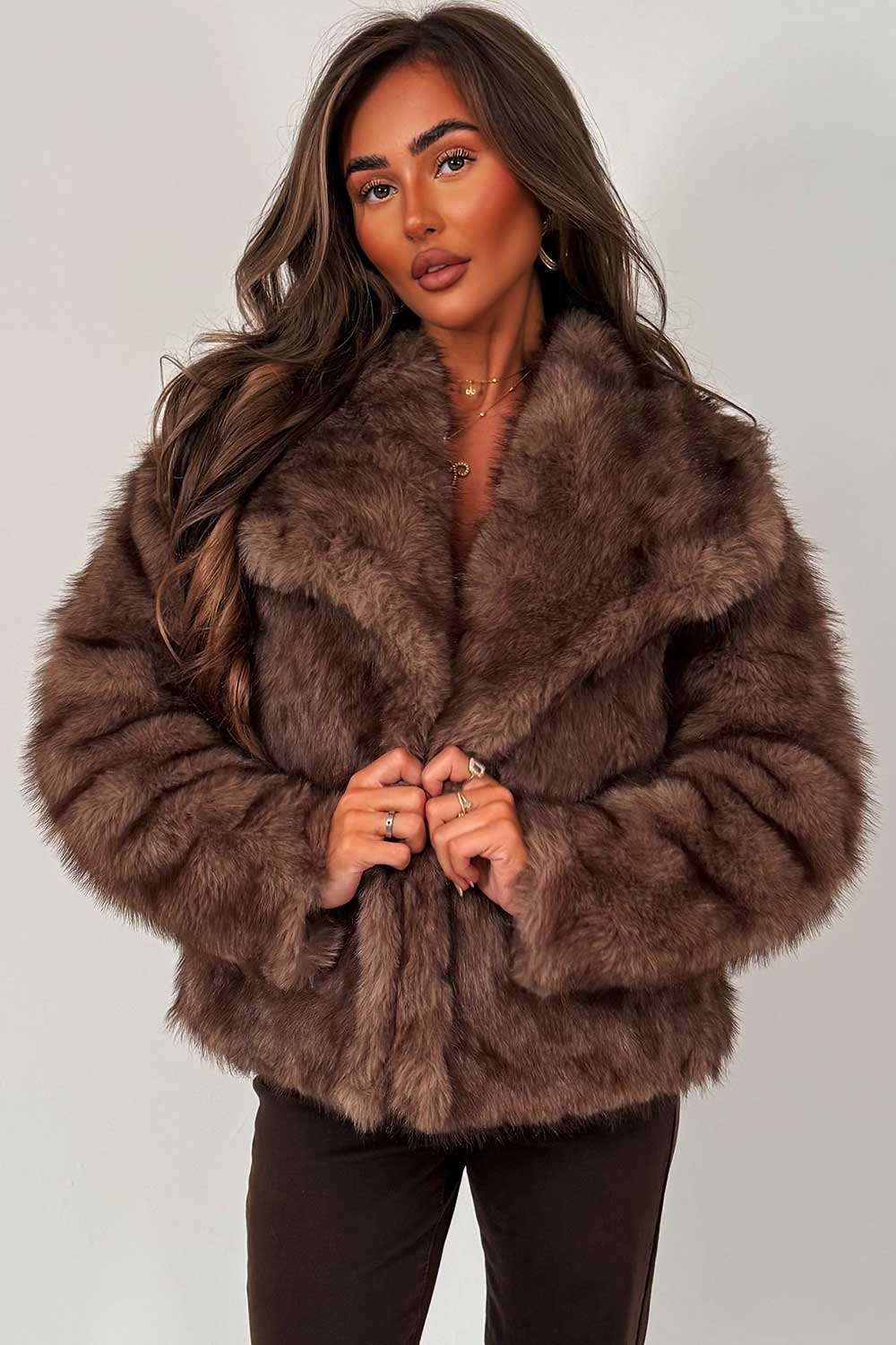 Tahlia | Women’s collared faux fur jacket