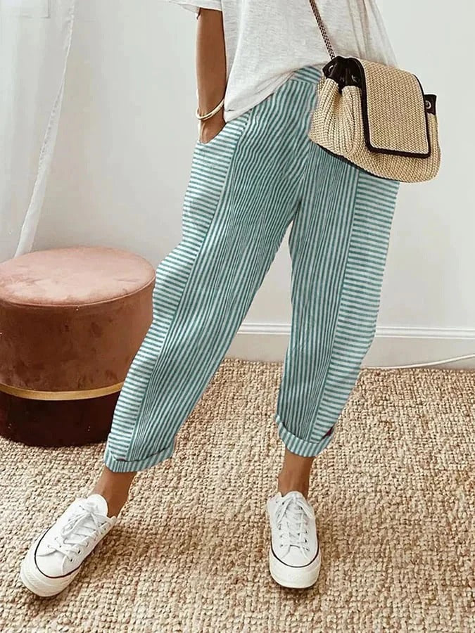 Nina | Women's trousers with striped pattern