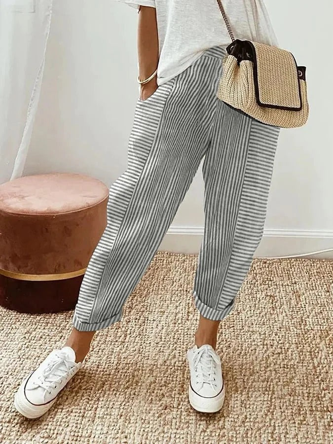 Nina | Women's trousers with striped pattern