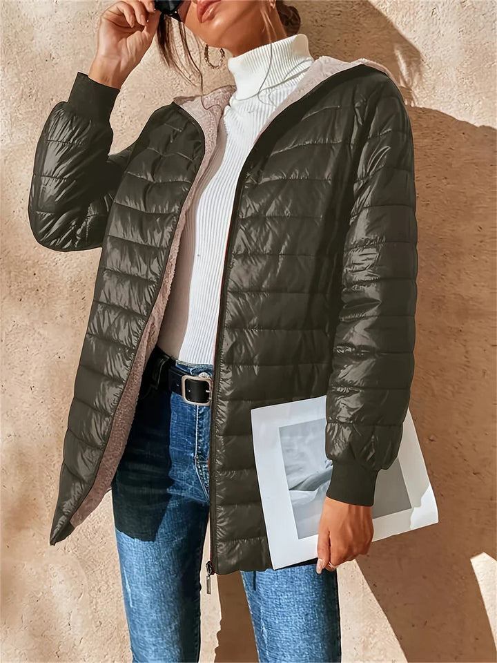 Jessie | Women’s quilted mid-length hooded jacket