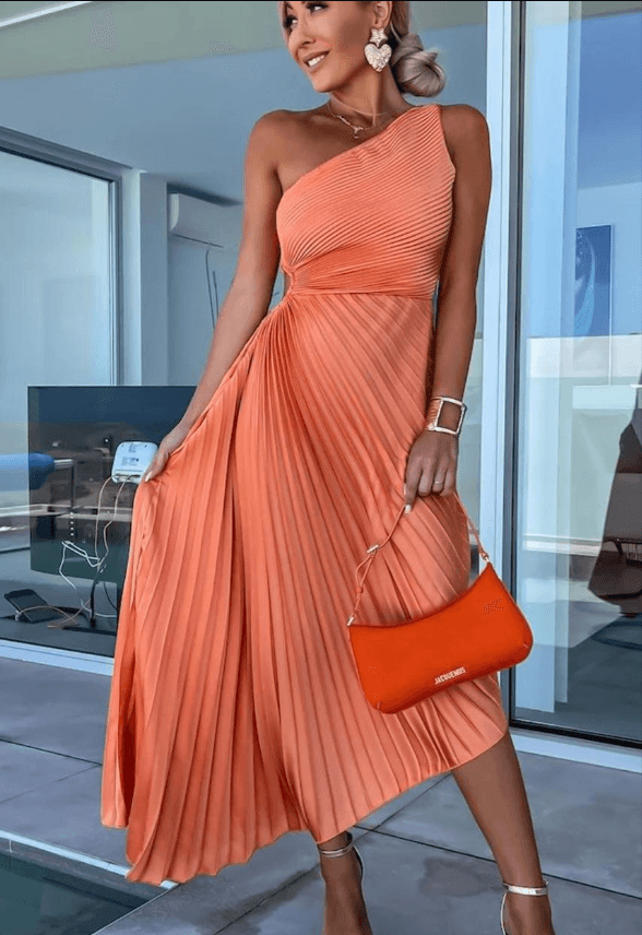 Regina | Women's dress with one-shoulder cut