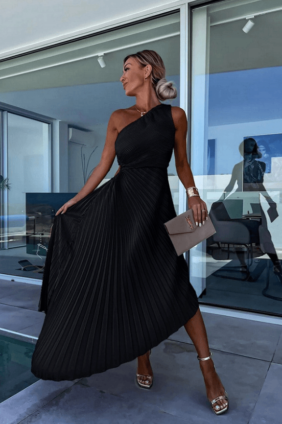 Regina | Women's dress with one-shoulder cut
