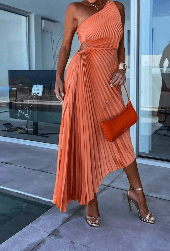 Regina | Women's dress with one-shoulder cut