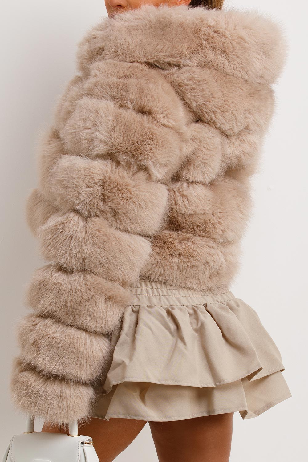 Andi | Women’s plush faux fur hooded cropped jacket