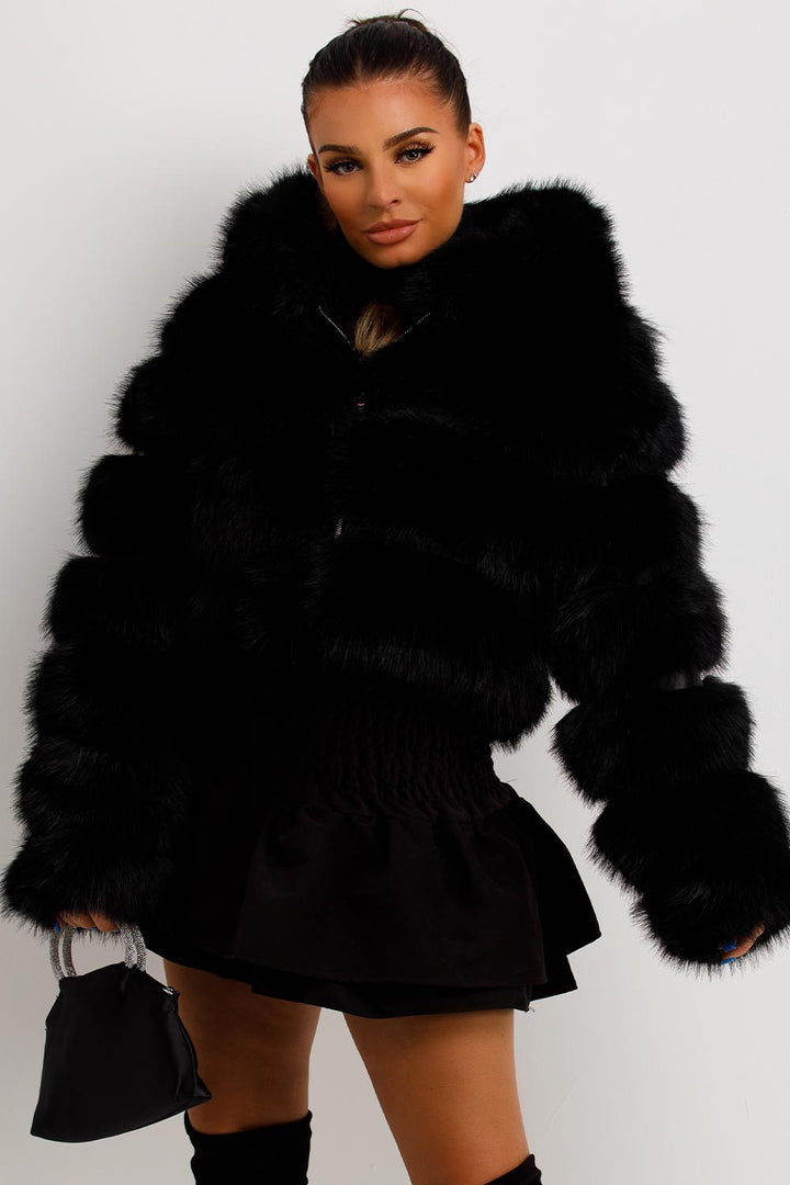 Danika | Women’s hooded faux fur jacket