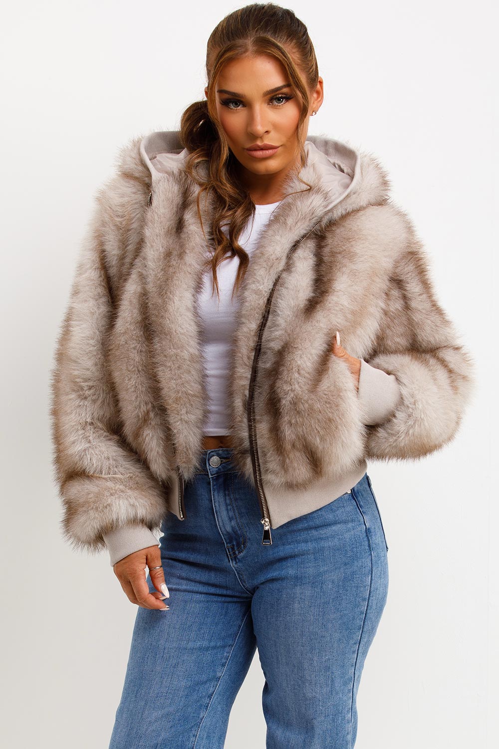 Evie |  Women’s hooded faux fur jacket