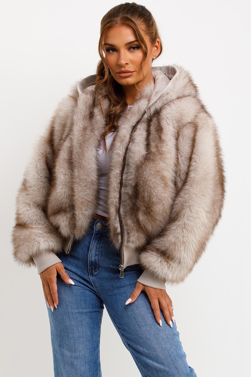 Evie |  Women’s hooded faux fur jacket