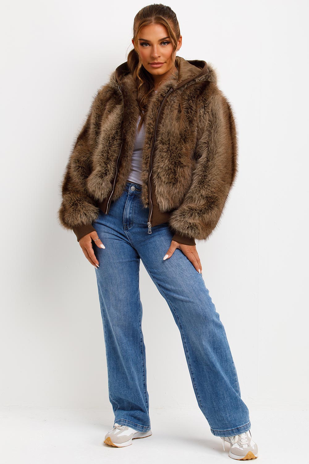Natalie | Women’s hooded faux fur jacket