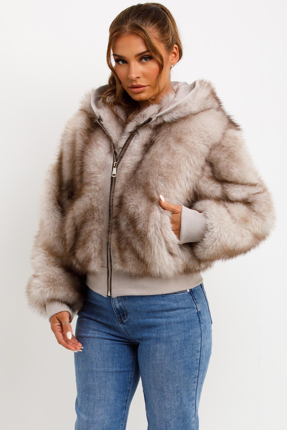 Evie |  Women’s hooded faux fur jacket