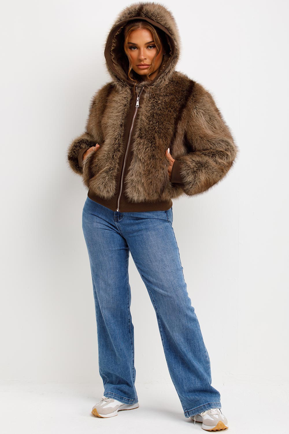 Natalie | Women’s hooded faux fur jacket
