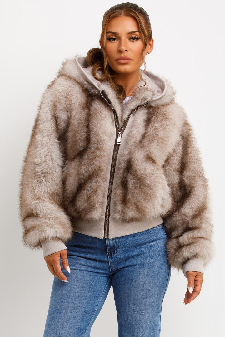 Evie |  Women’s hooded faux fur jacket