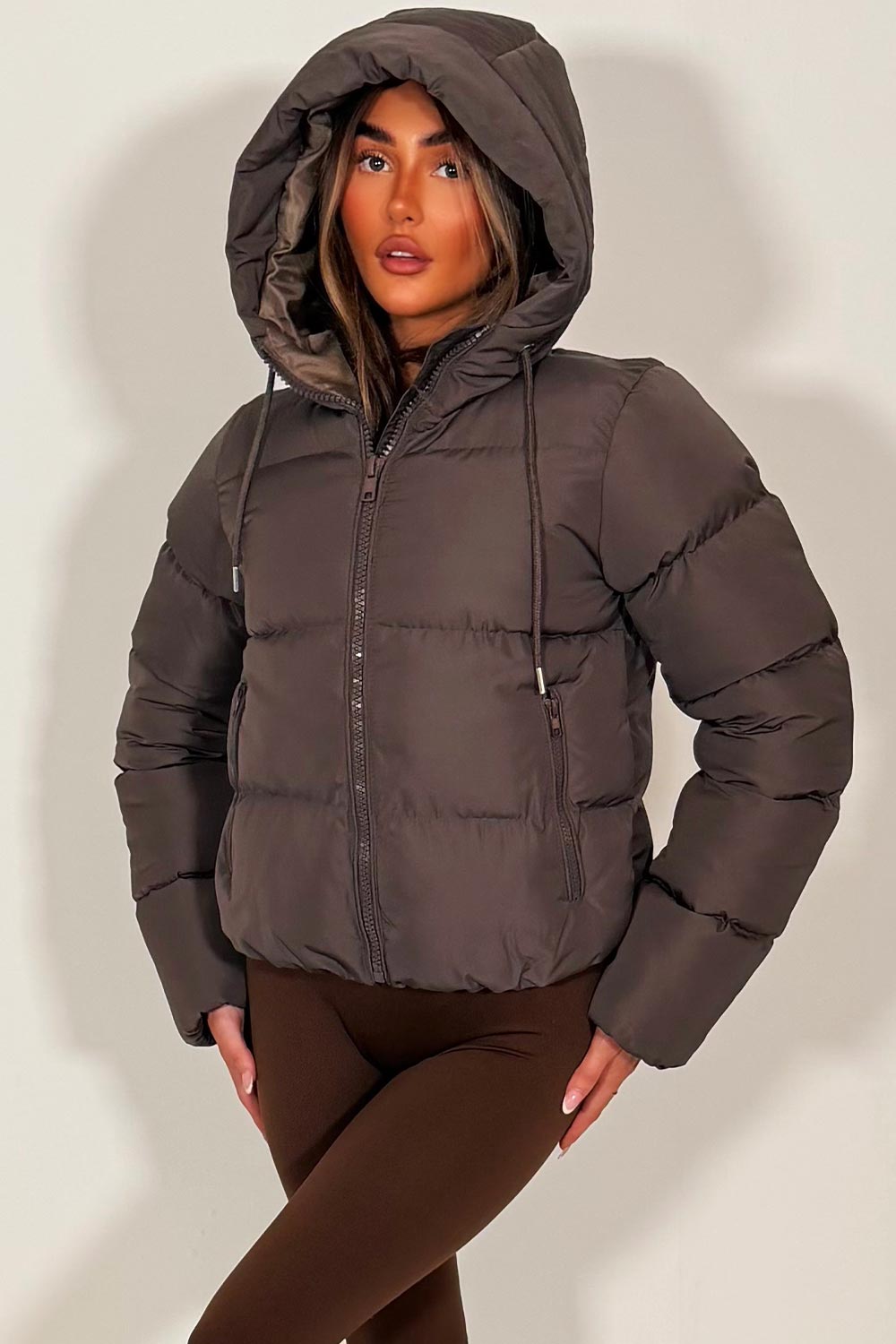 Felicity |  Women’s cropped puffer jacket with hood