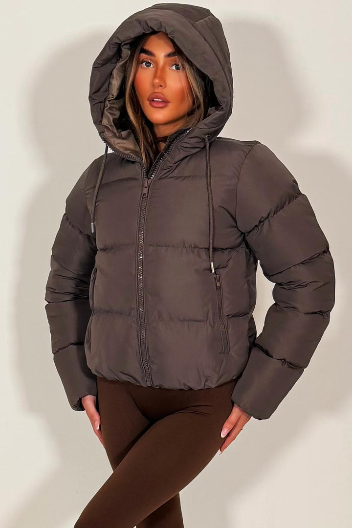 Felicity |  Women’s cropped puffer jacket with hood