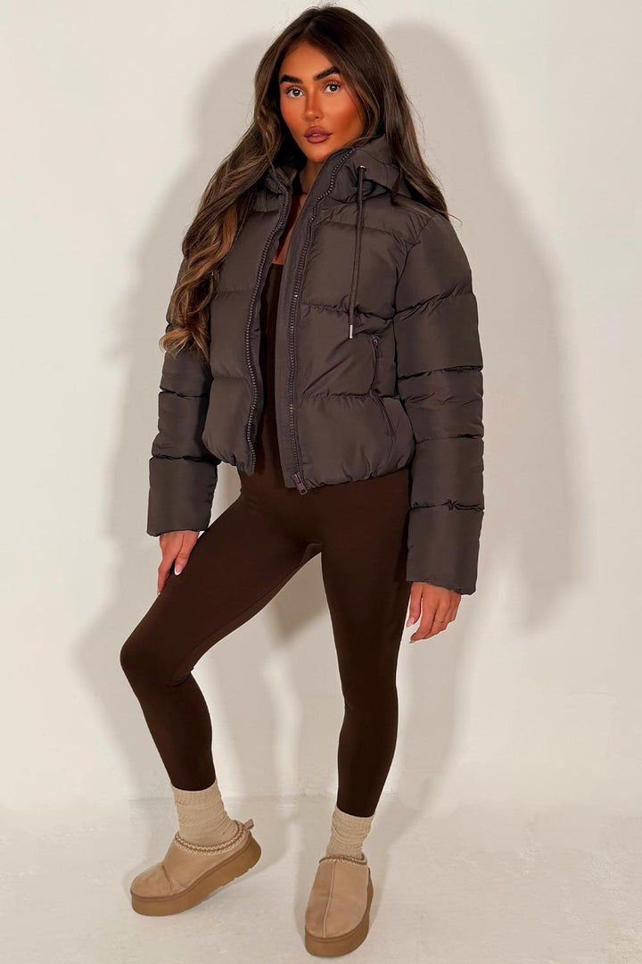 Felicity |  Women’s cropped puffer jacket with hood