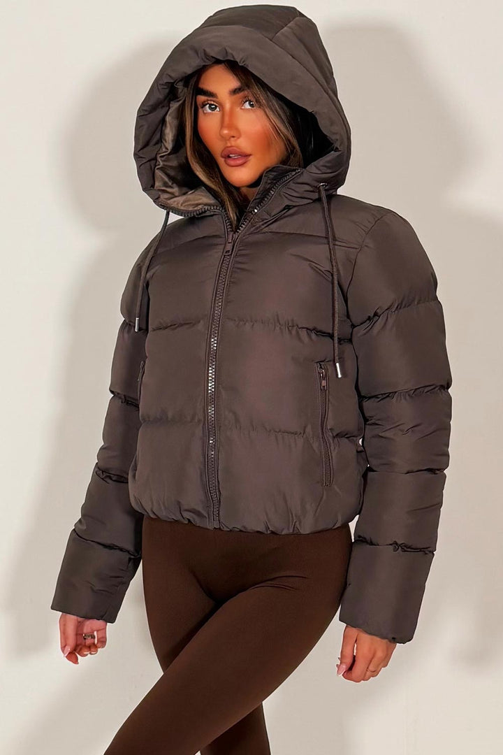 Felicity |  Women’s cropped puffer jacket with hood