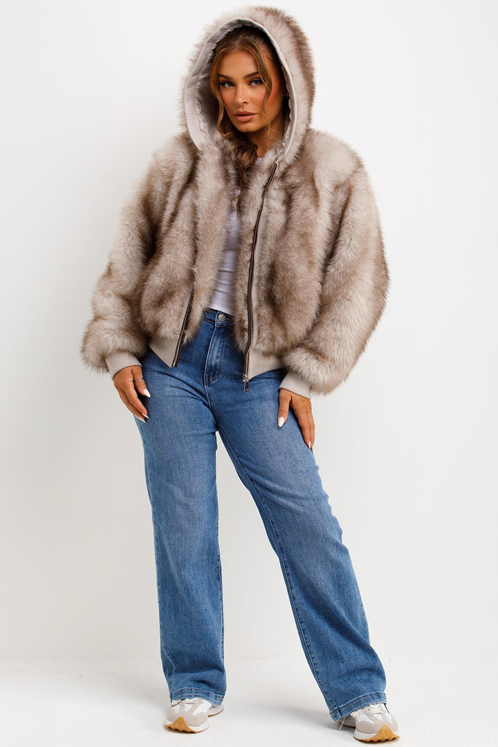 Evie |  Women’s hooded faux fur jacket