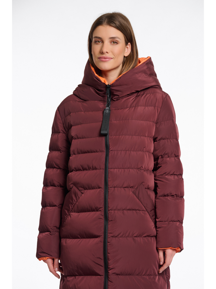 Alyssa | Women’s reversible long puffer coat with hood