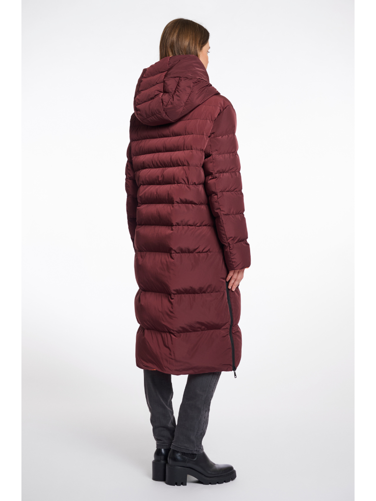 Alyssa | Women’s reversible long puffer coat with hood