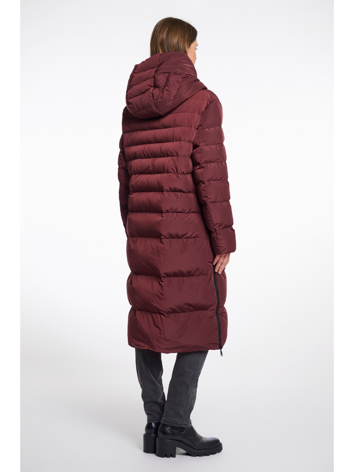 Alyssa | Women’s reversible long puffer coat with hood