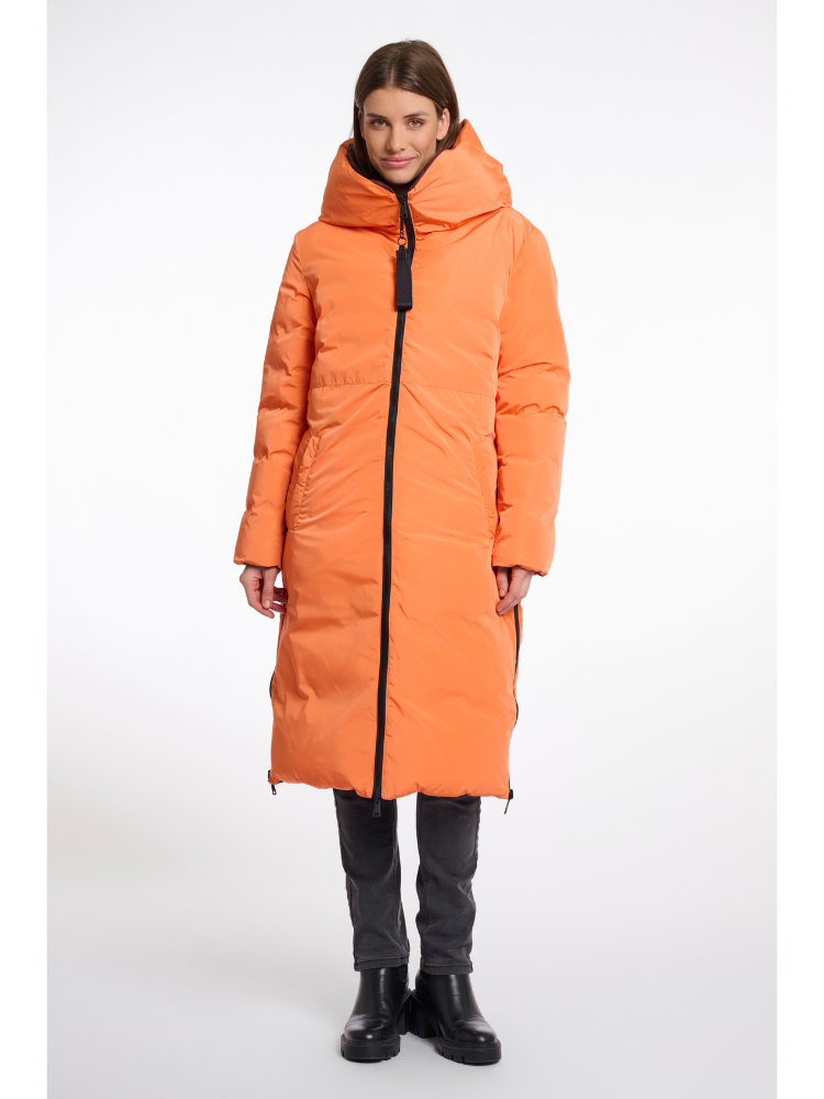 Alyssa | Women’s reversible long puffer coat with hood