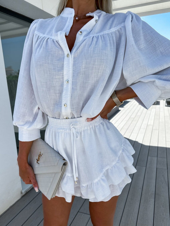 Trixia | Women's two-piece spring set with layered shorts