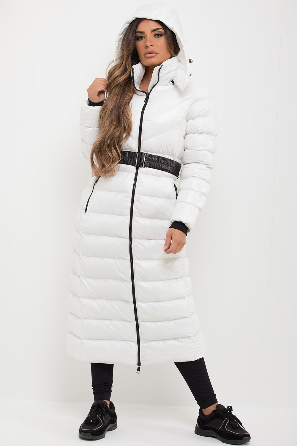 Odessa | Women’s hooded longline belted puffer coat