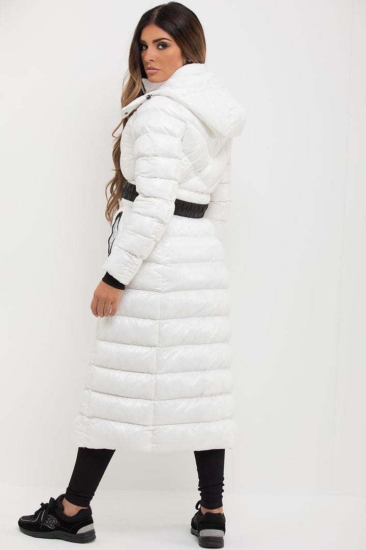 Aylin | Women’s longline hooded puffer coat with belt