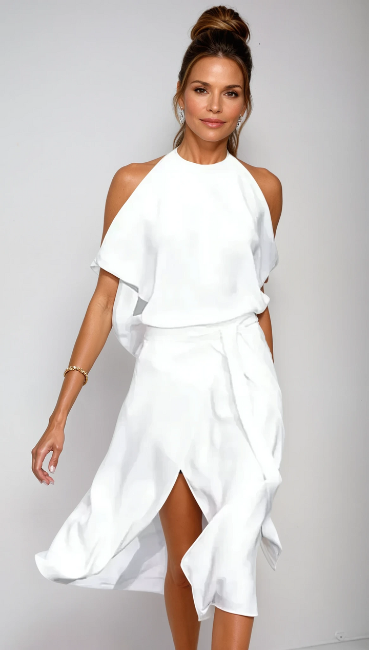 Angelica | Women's elegant dress with shoulder cut-outs
