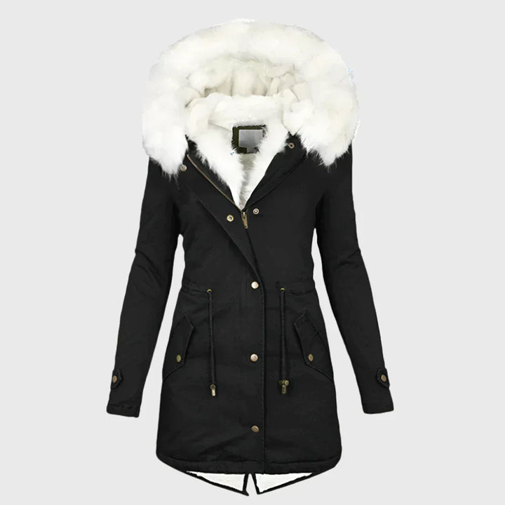 Rana | Women’s plus-size padded jacket with faux fur hood