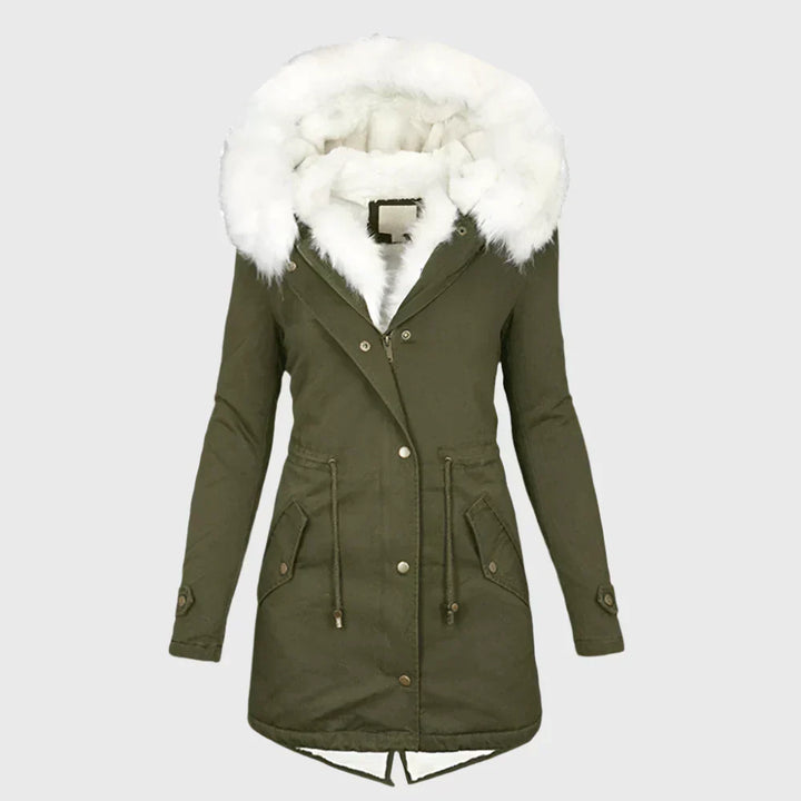 Rana | Women’s plus-size padded jacket with faux fur hood