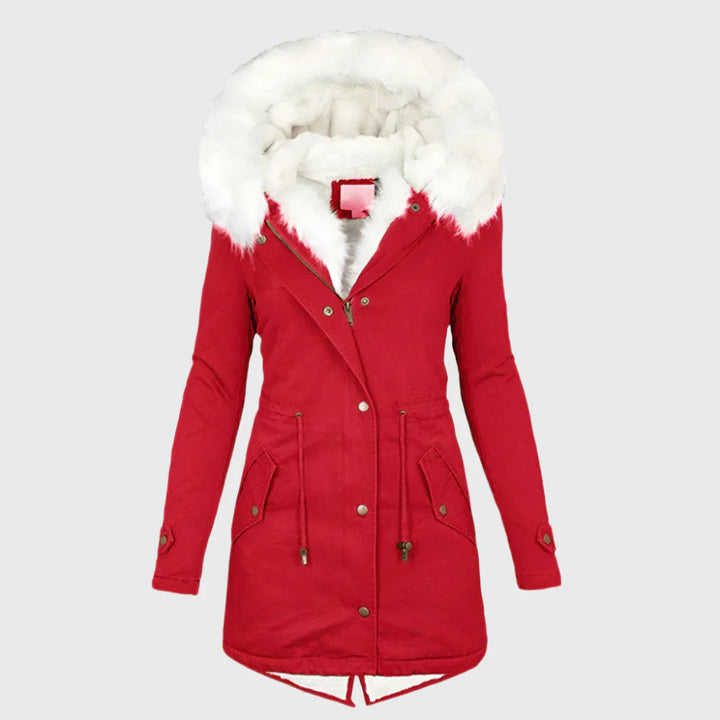 Rana | Women’s plus-size padded jacket with faux fur hood