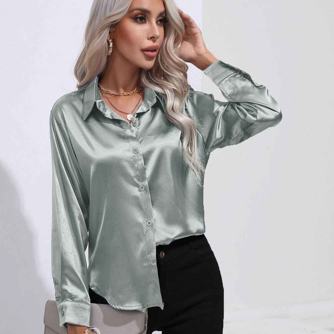 Giulia | Shiny blouse with a glossy finish for elegant styling