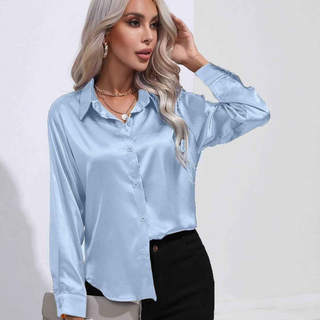 Giulia | Shiny blouse with a glossy finish for elegant styling