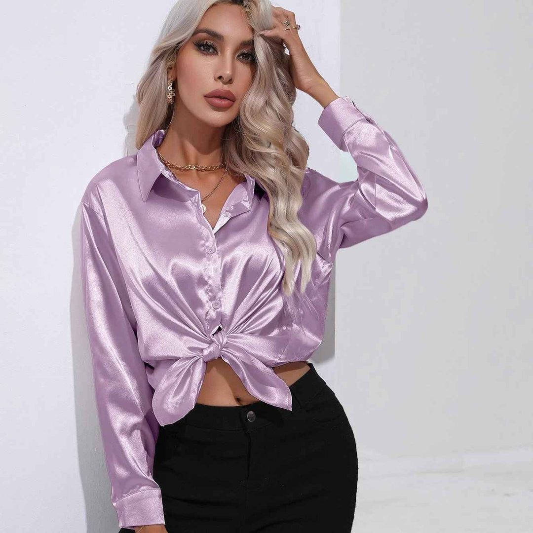 Giulia | Shiny blouse with a glossy finish for elegant styling