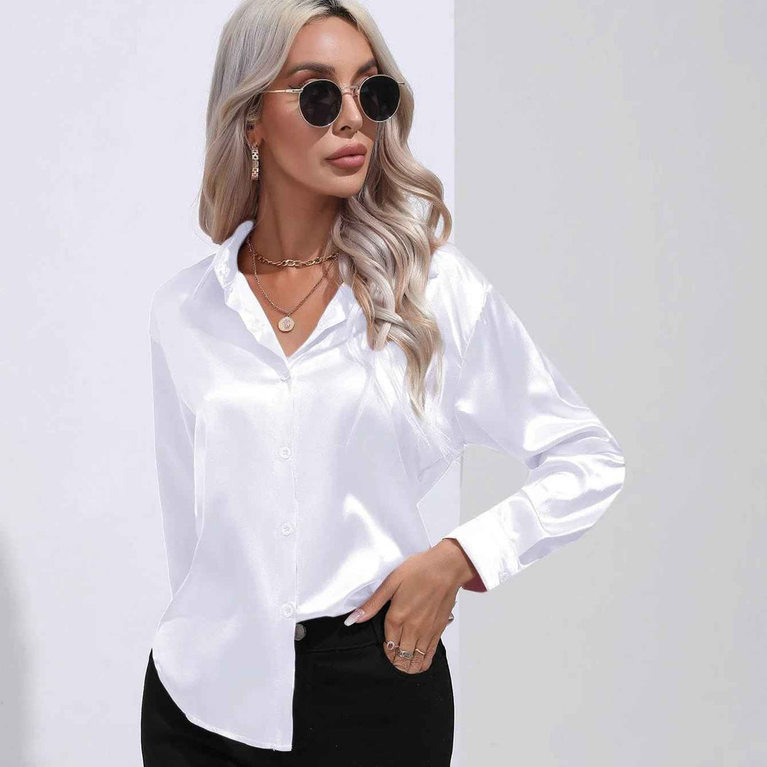 Giulia | Shiny blouse with a glossy finish for elegant styling