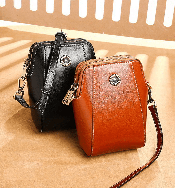 Ema | Retro Crossbody Leather Bag