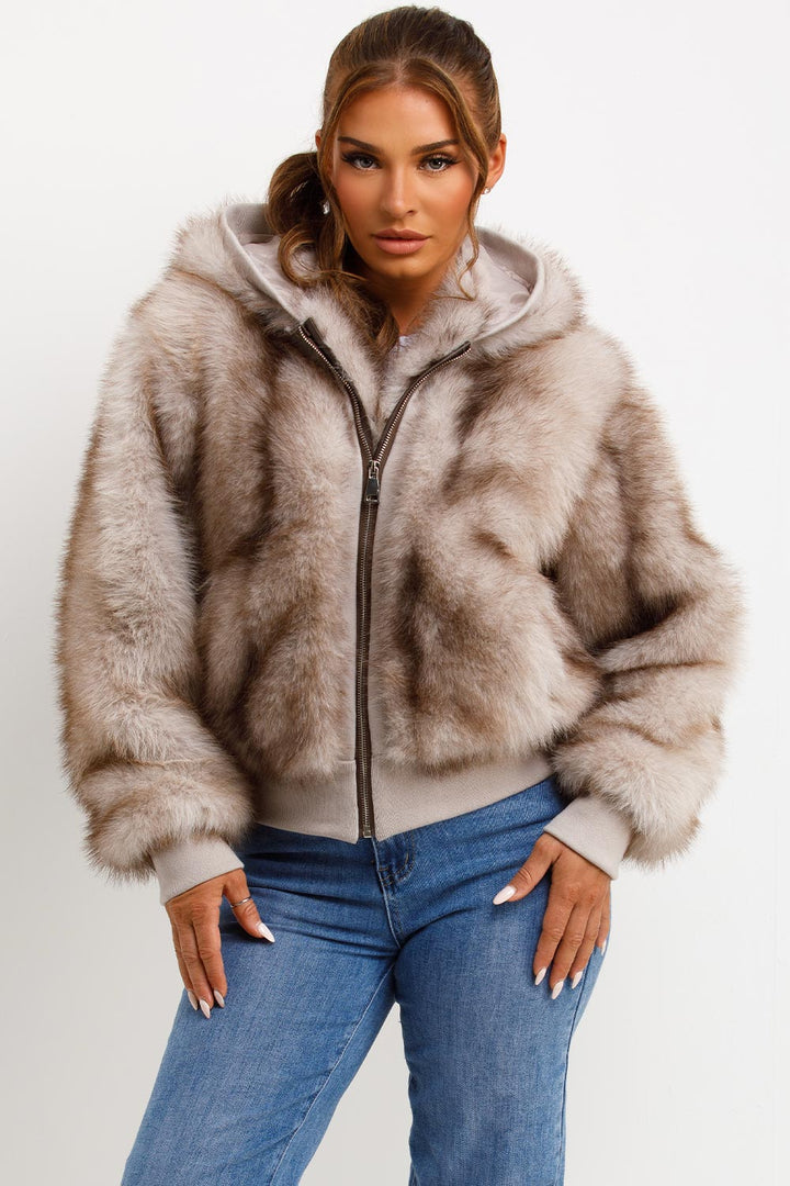 Evie |  Women’s hooded faux fur jacket