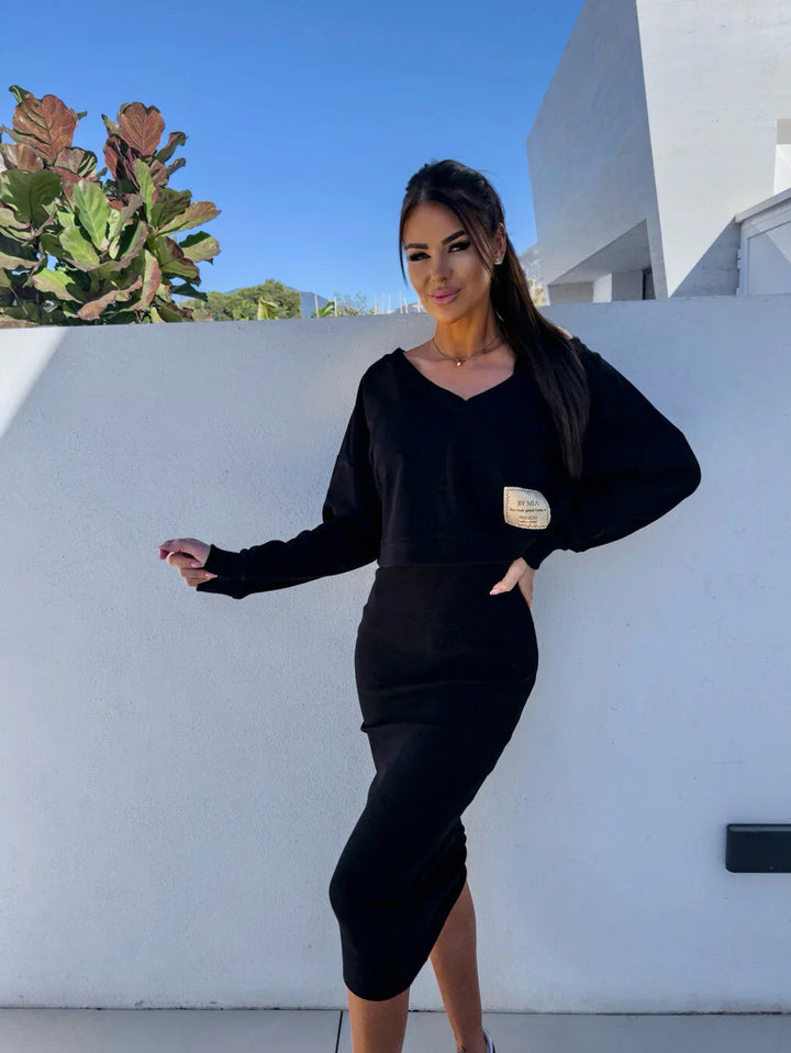 Aubrey | Casual sweatshirt and dress outfit set