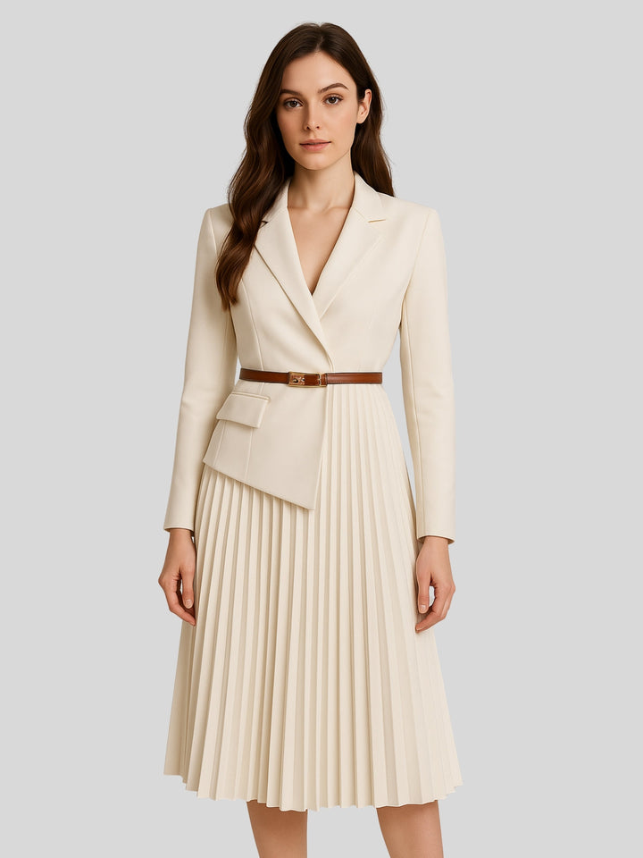 Vera | Women’s slim suit dress with belt and button closure