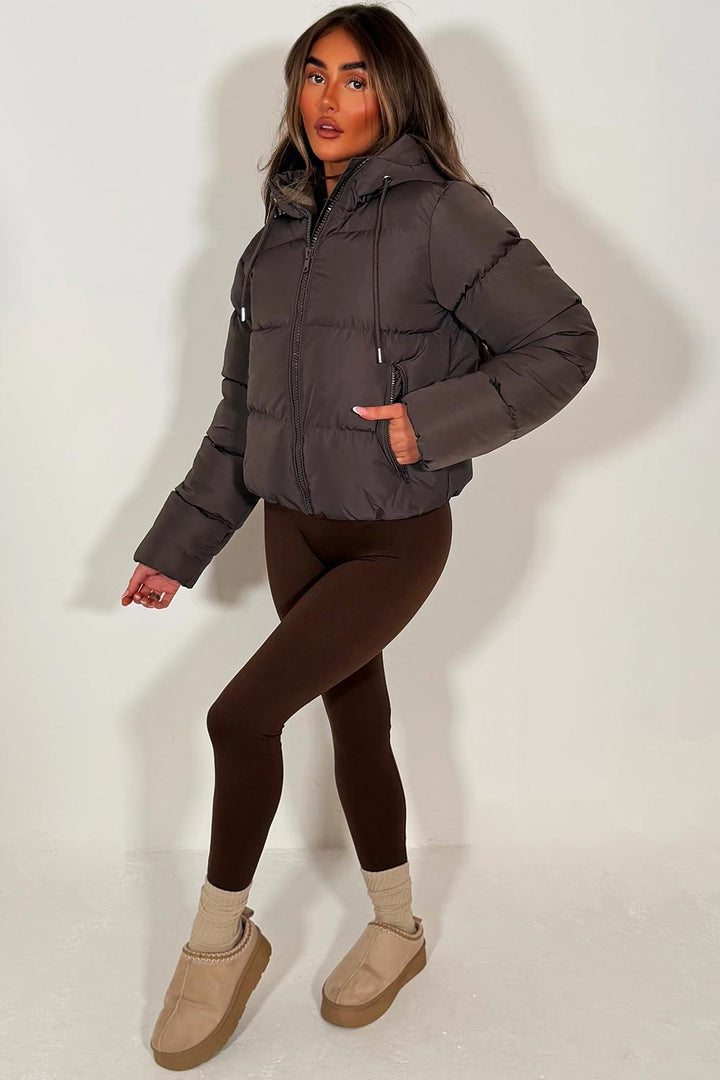 Felicity |  Women’s cropped puffer jacket with hood