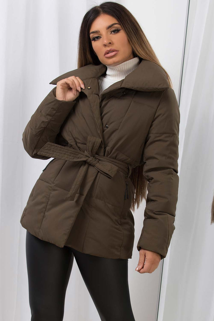 Elisa | Women's padded puffer jacket with adjustable waist belt