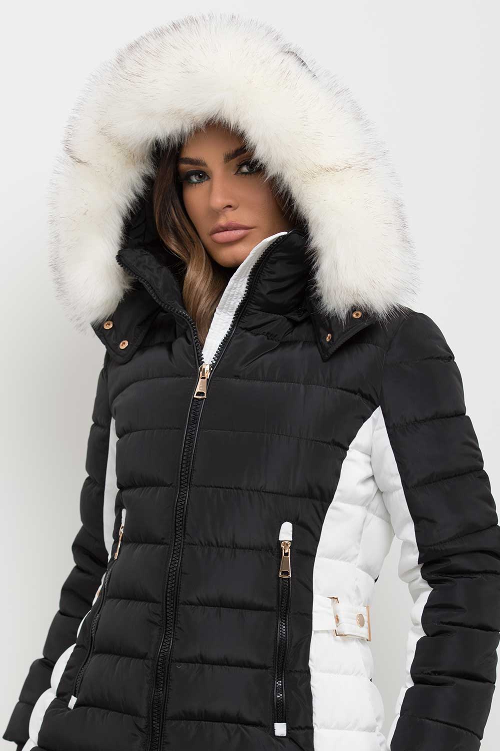 Nayelis | Women’s padded puffer jacket with detachable faux fur hood