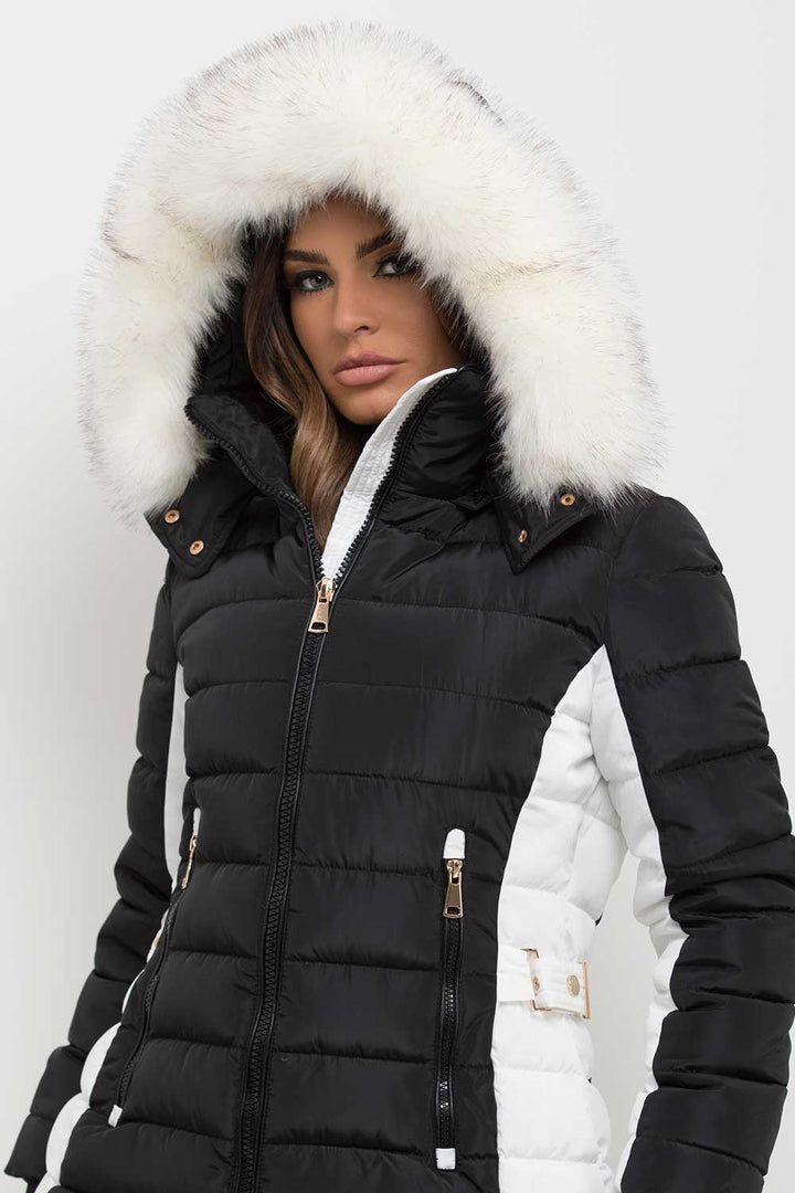 Nayelis | Women’s padded puffer jacket with detachable faux fur hood