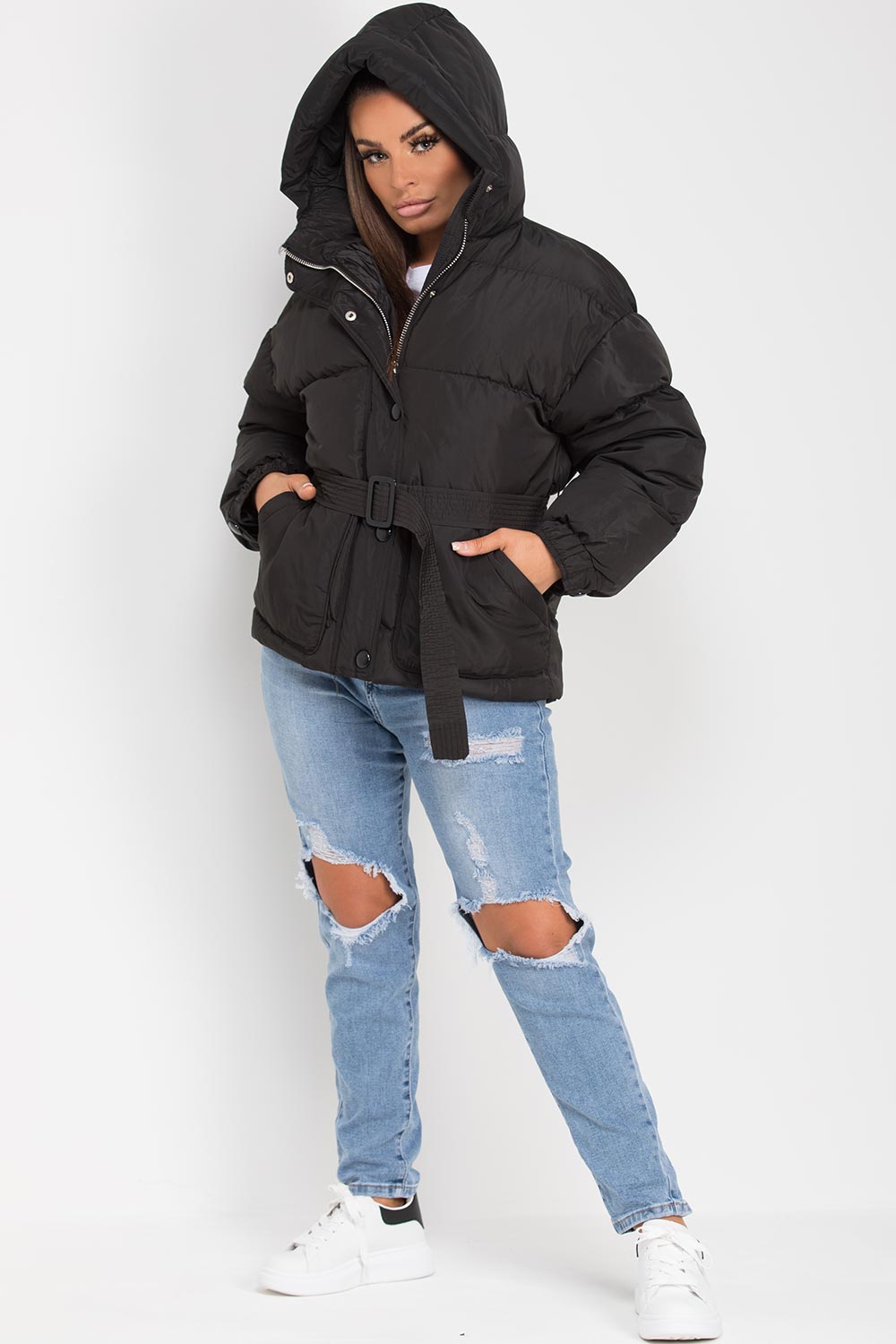 Wrenlee | Women’s padded jacket with belt