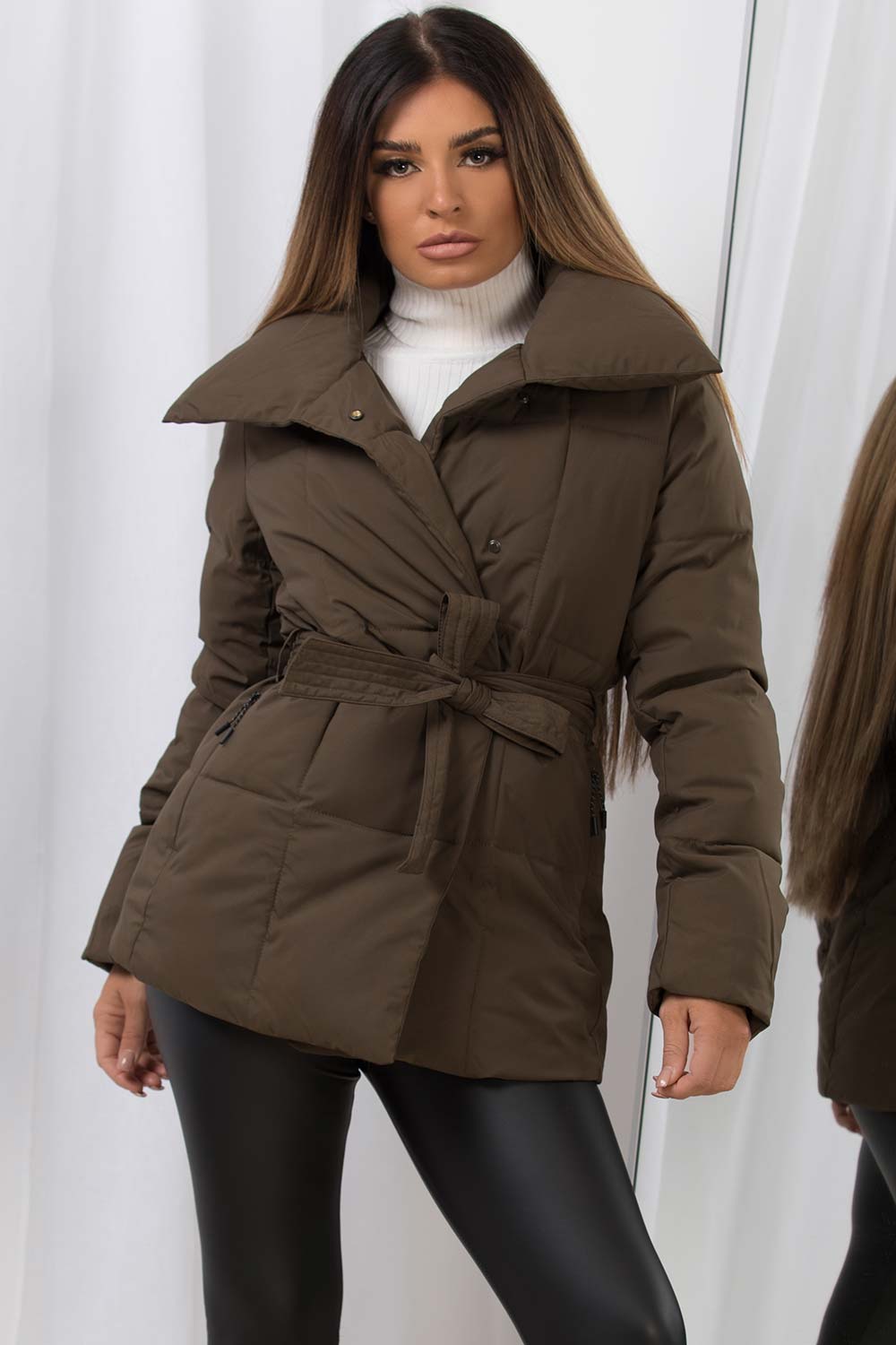 Elisa | Women's padded puffer jacket with adjustable waist belt