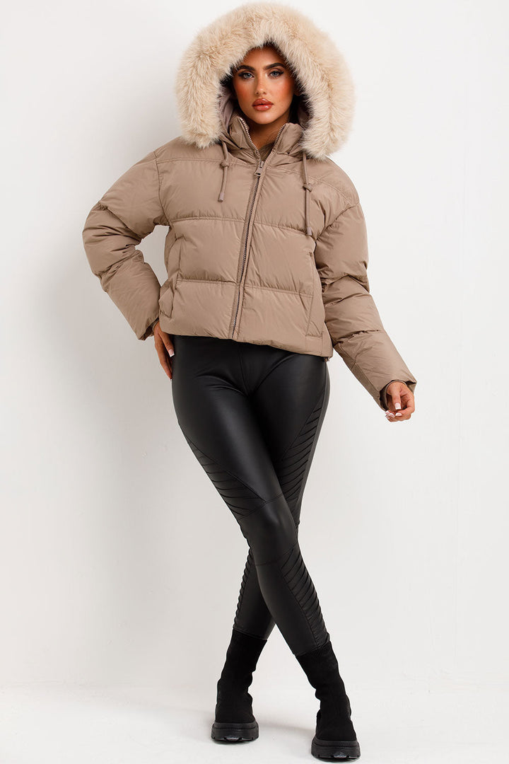 Zephy | Women’s puffer jacket with faux fur hood