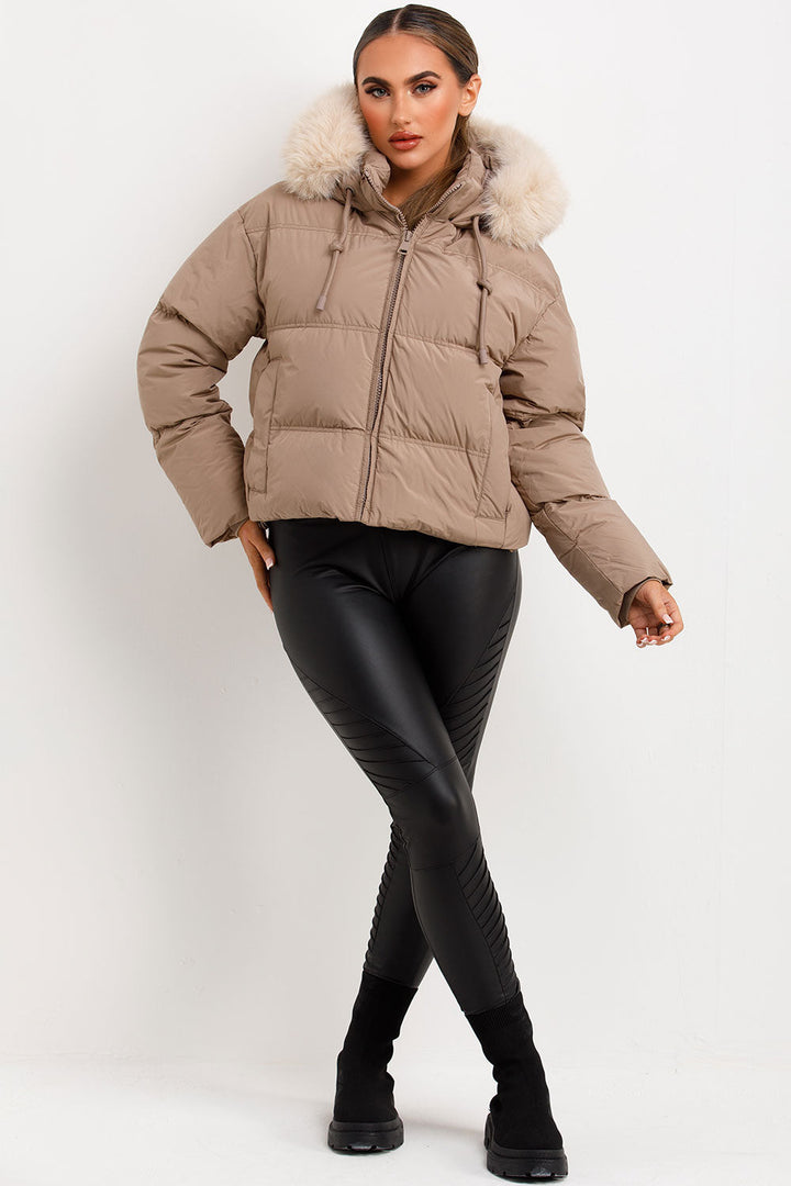 Zephy | Women’s puffer jacket with faux fur hood